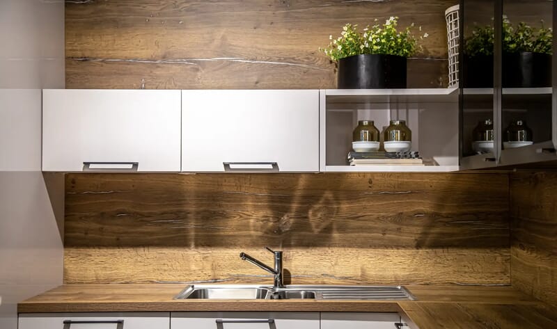 modern-wooden-kitchen-interior-steel-kitchen-faucet